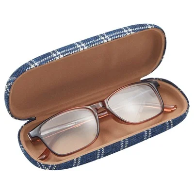 4 Pack Hard Shell Sunglasses Cases for Women, Plaid Eyeglass Eyewear Holders 4