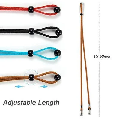 4 Pack Leather Eyeglass Straps Adjustable Eyewear Retainers Anti-Slip Lanyards 3
