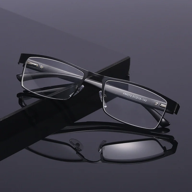 4 Pack Men Classic Style Square Metal Frame Reading Glasses Spring Hinge Readers 2