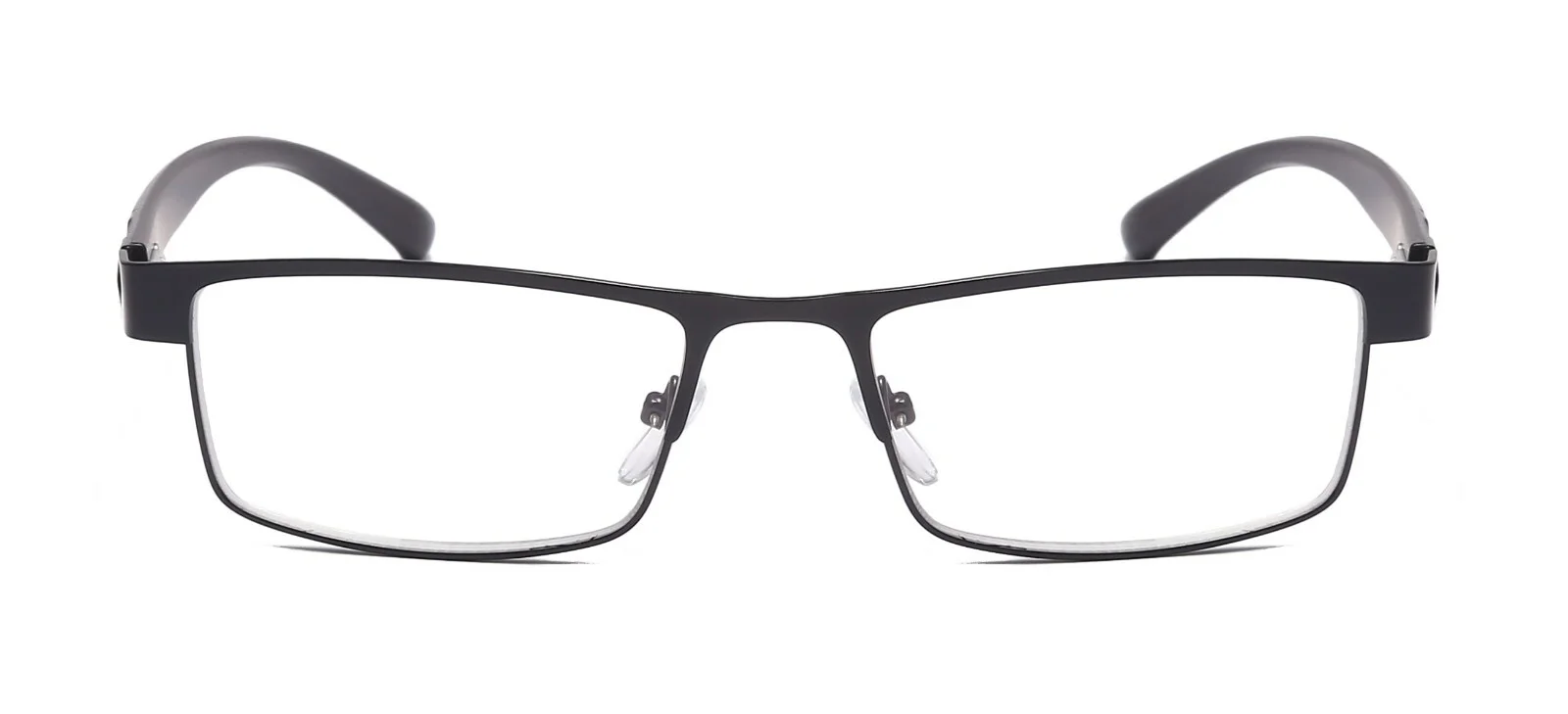4 Pack Men Classic Style Square Metal Frame Reading Glasses Spring Hinge Readers 4