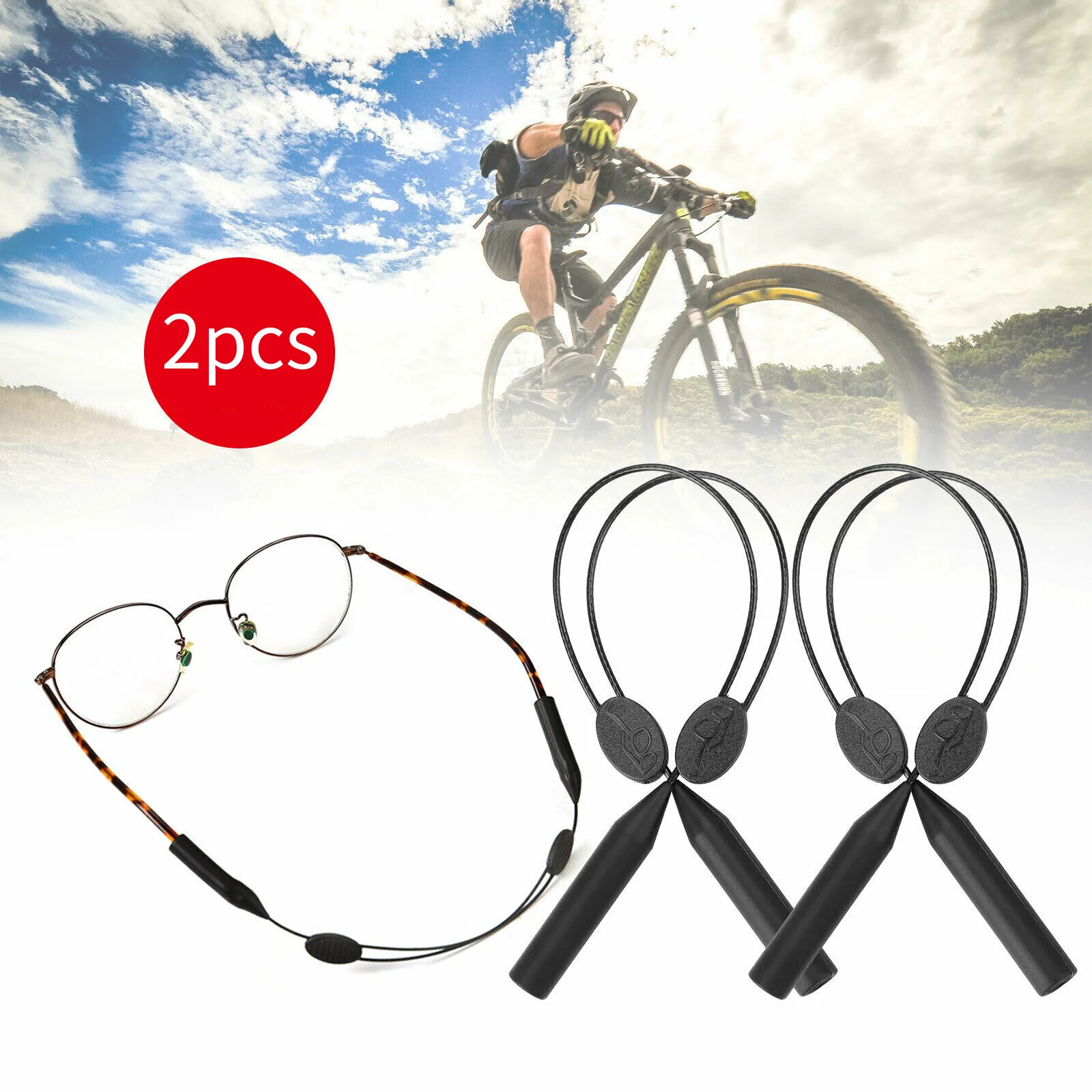 4-Pack Sports Sunglasses Neck Cord Strap Eyeglass Glasses String Lanyard Holder 4