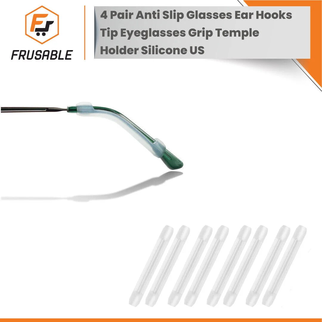 4 Pair Silicone Eyeglass Temple Holder Anti-Slip Glasses Ear Hook Tips for Grip 1