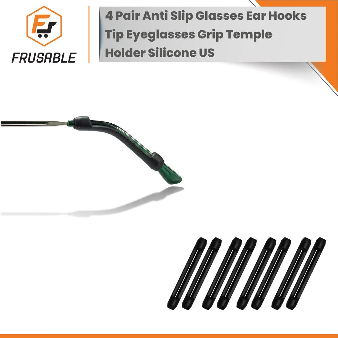 4 Pair Silicone Eyeglass Temple Holder Anti-Slip Glasses Ear Hook Tips for Grip 2