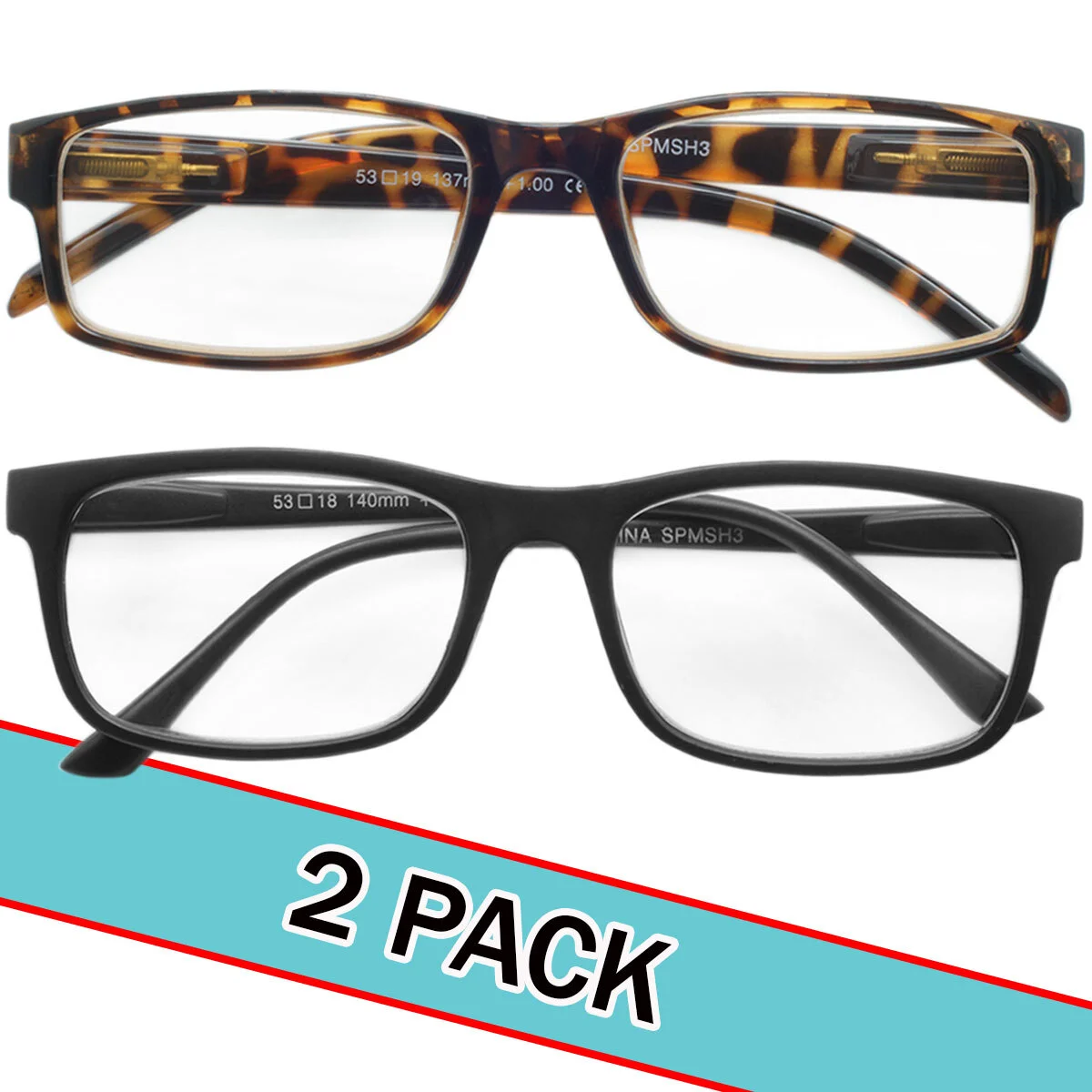 4 PK Mens Rectangular Blue Light Blocking Reading Glasses Spring Hinge Readers 3