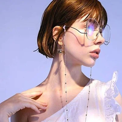 40 Pieces Eyeglass Chain Ends Adjustable Rubber Spectacle End White and Silver 2
