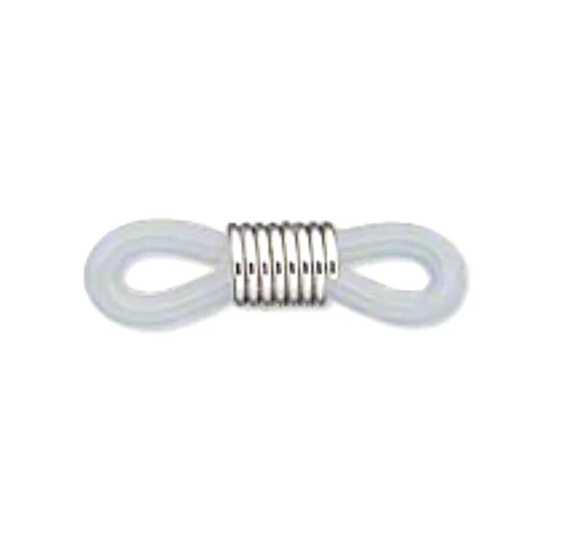 40 White Rubber and Silver Coil Sun Eye Glasses Eye Glass Holders Bead Findings