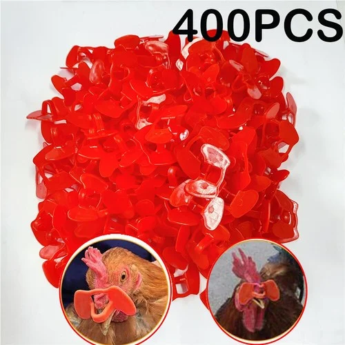 400 Pcs Pinless Chicken Peepers Pheasant Poultry Blinders Spectacles No Fighting