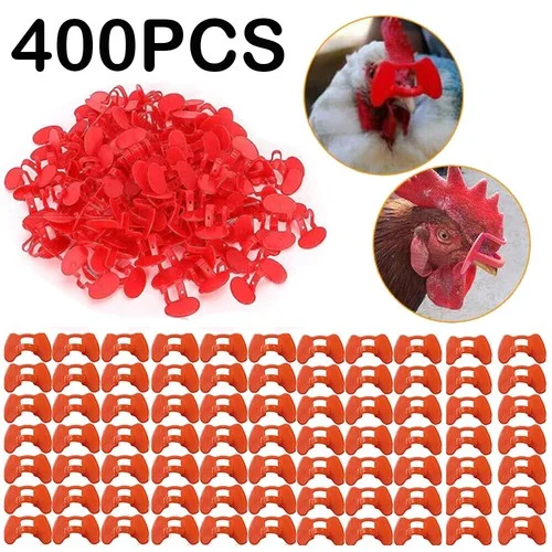 400 Pcs Pinless Chicken Peepers Pheasant Poultry Blinders Spectacles No Fighting 3