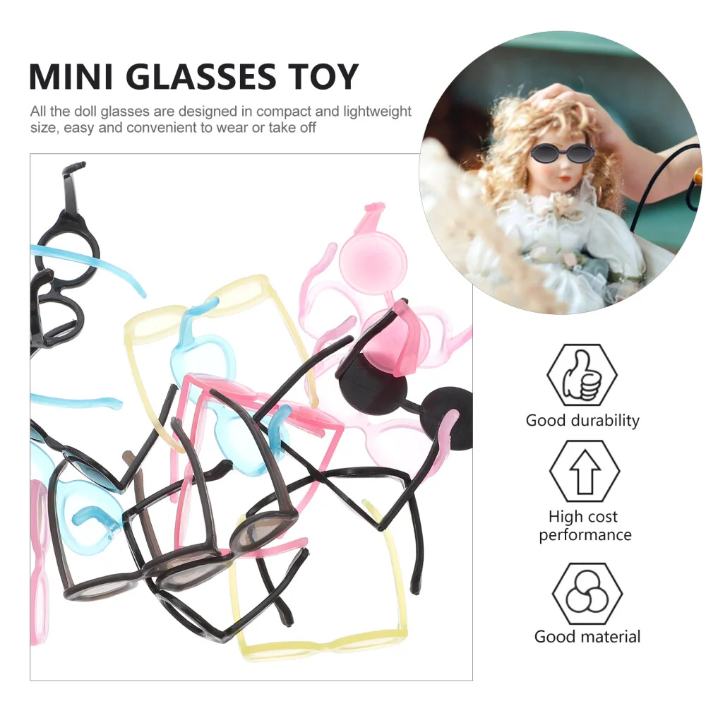 40pcs Miniature Eyeglasses Doll Eyeglasses Black Glasses Toys 4