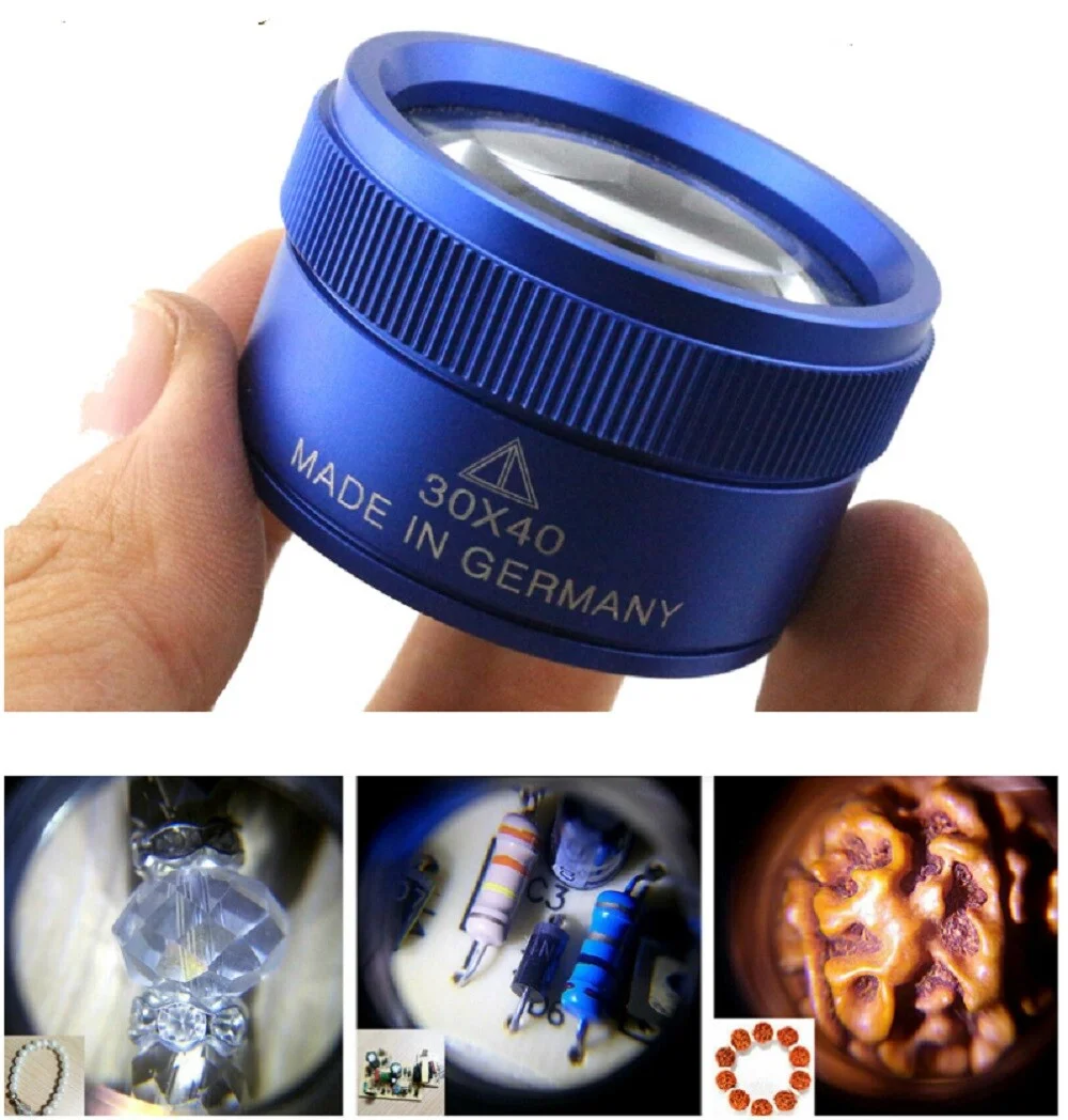 40X30 Magnifying Loupe Jewelry Eye Glass Magnifier Jewelers Loop Pocket US