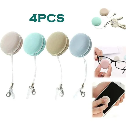 4pcs/set Phone Computer Cleaner Screen Cleaner Wipe Kit Eyeglass Wash Keychain