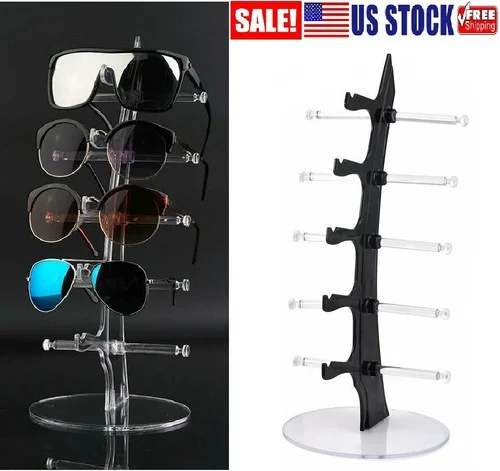 5 Layer Glasses Display Stand Acrylic Eyeglasses Rack Sunglasses Holder Storage 2