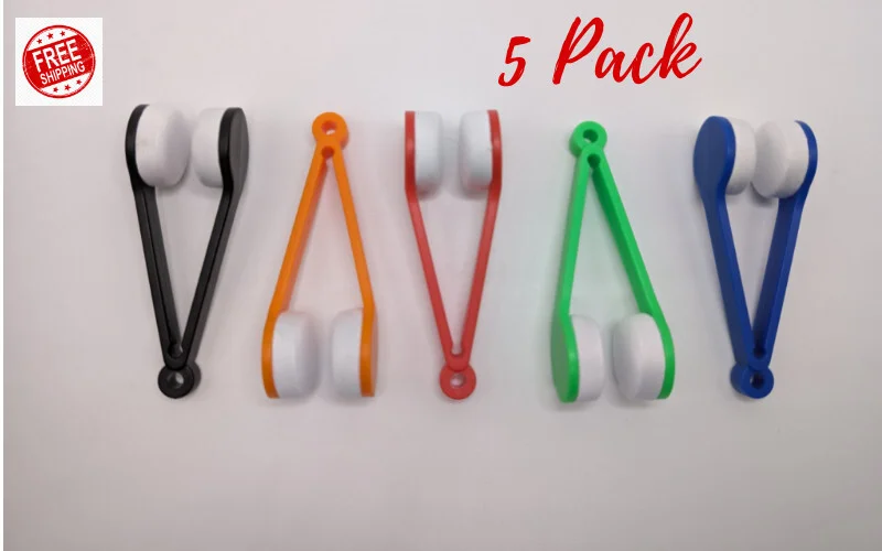 5 Pac Mini Glasses Eyeglass Microfiber Cleaner Portable Soft Brush Cleaning Tool