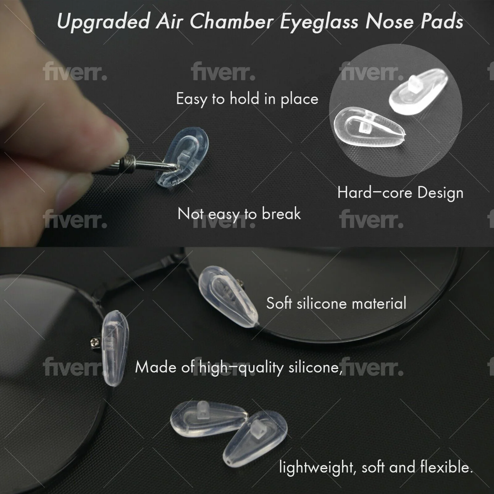 5 Pairs Air Chamber Pad Screw Nose Optical Glasses Repair Tool Kit Set Eyeglass 3