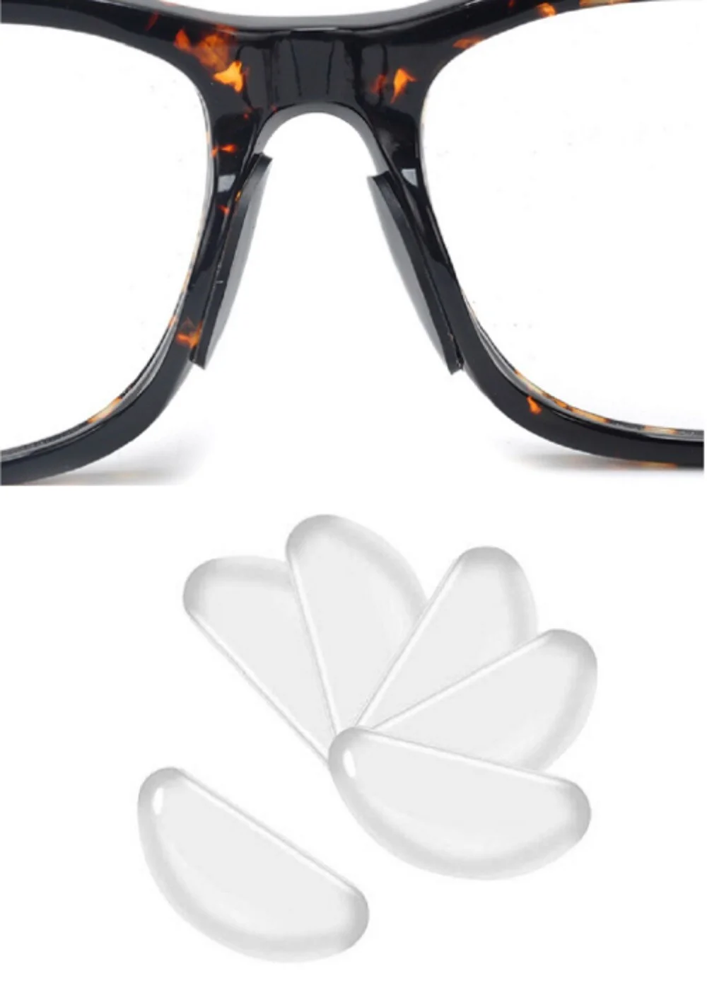 5 Pairs Anti-slip silicone Stick On Nose Pads For Eyeglasses Sunglasses Glasses 2