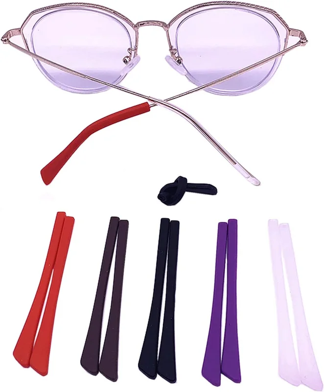 5 Pairs Silicone Anti-Slip Eyeglass End Tips Ear Sock Pieces Tube Sleeve Glasses 3