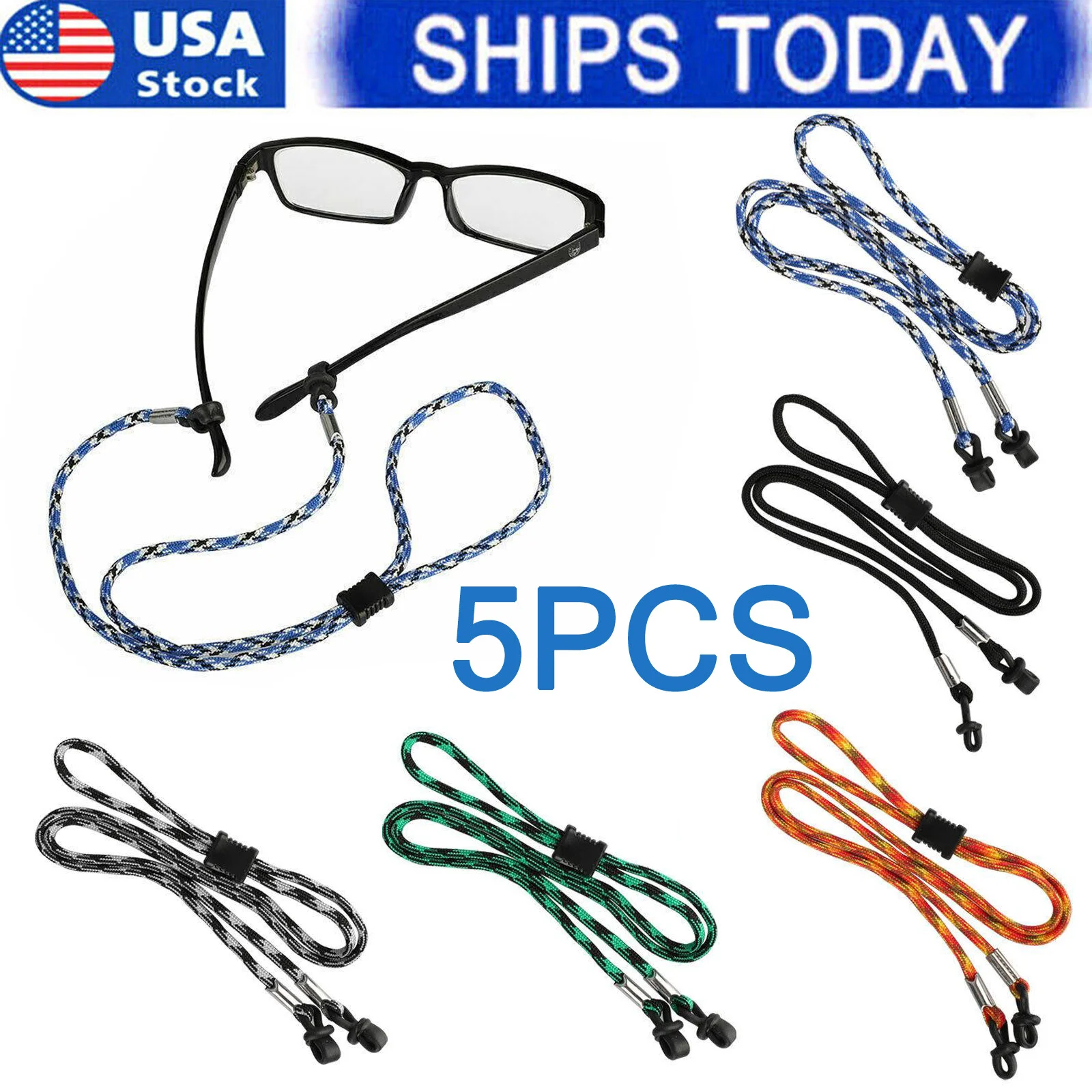 5 PCS Sport Sunglass Neck Strap Eyeglass Read Glasses Neck Cord Lanyard Holder