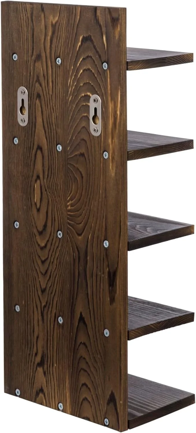 5 Tier Wood Sunglasses Holder Rack, Wall Mounted Eye Glasses Storage Organizer 2