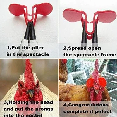 50 Pcs Pinless Chicken Peepers Eyeglasses Pheasant Poultry Blinders Anti Pecking 2