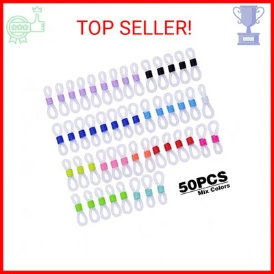 50pcs Eyeglass Chain Ends Eyeglass Chain Loop Holder Adjustable Rubber Spectacle 2