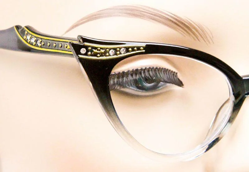 50s Retro RITA Cat Eye Gradient Ombre WaYFe Demi PinUp Clear Eyeglasses Frames 3