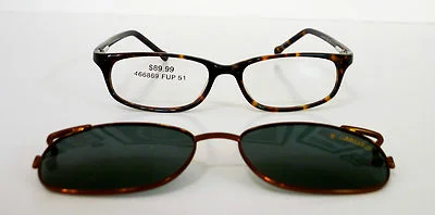 51-16-135 Geometric Prescription Frame with Detachable Shades MSRP $89.99