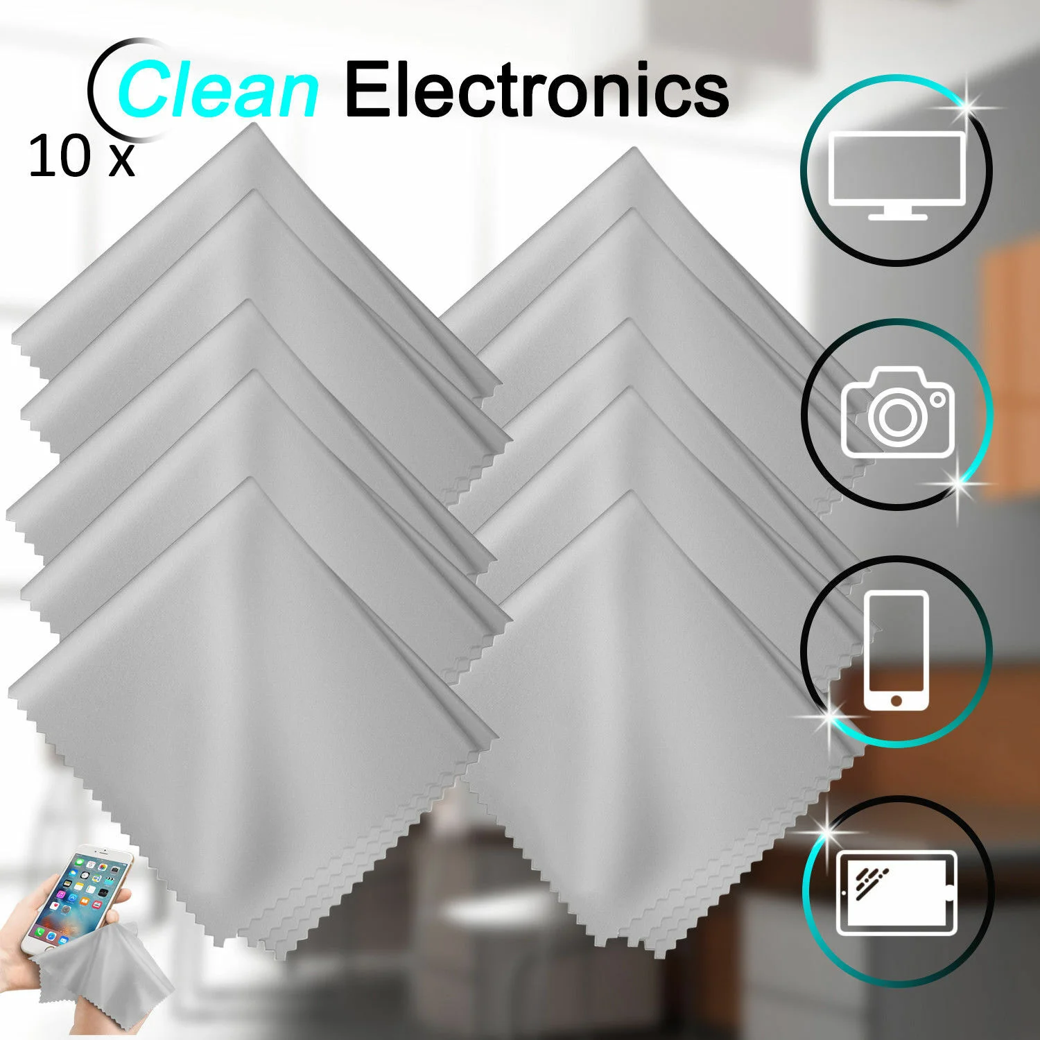 5/10/20 Pcs Microfiber Glasses Cleaning Cloth For Screen Camera Lens Eyeglasses
