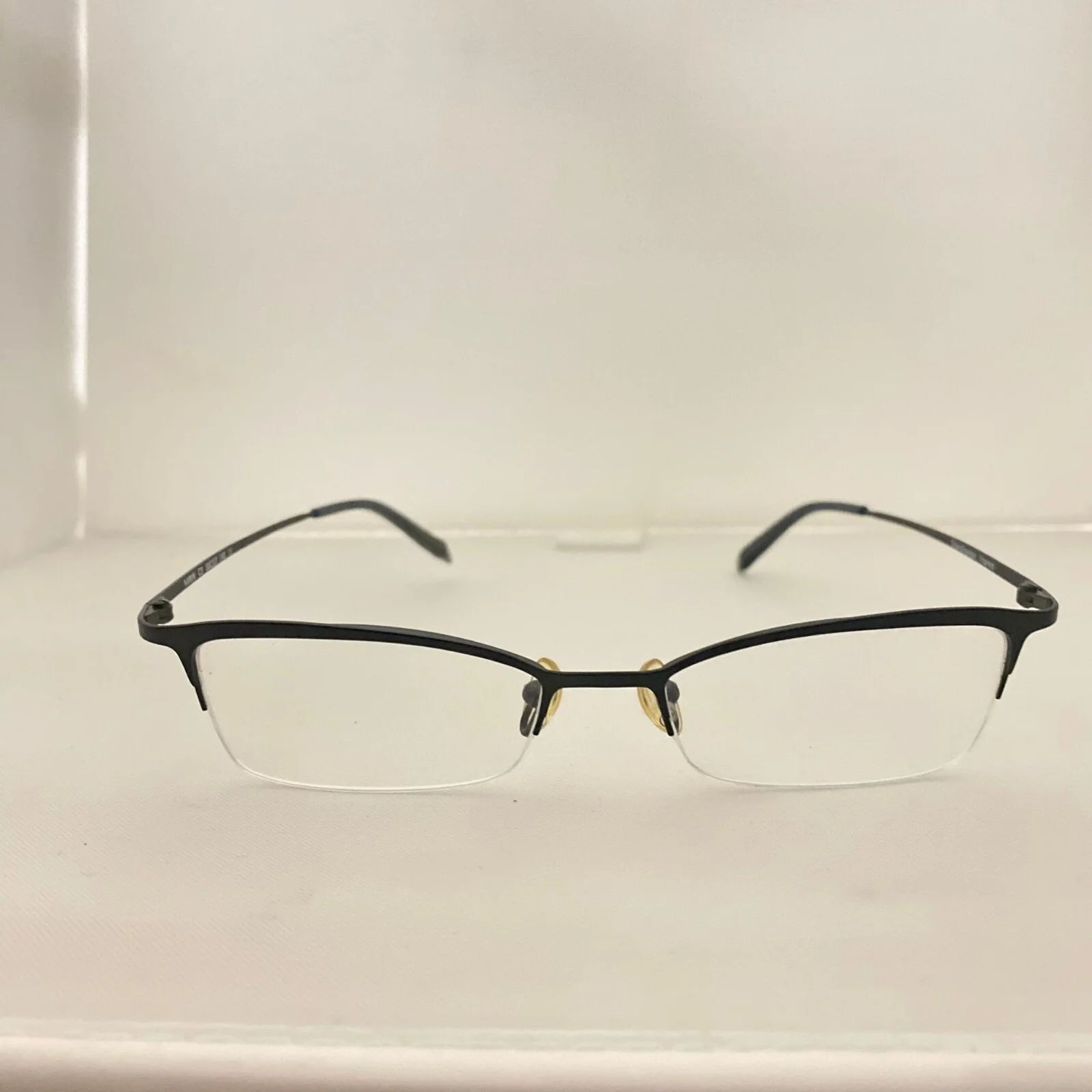 #5784 Scandinavian Dark Blue Rectangular Metal Eyeglass Frames 50-17-140