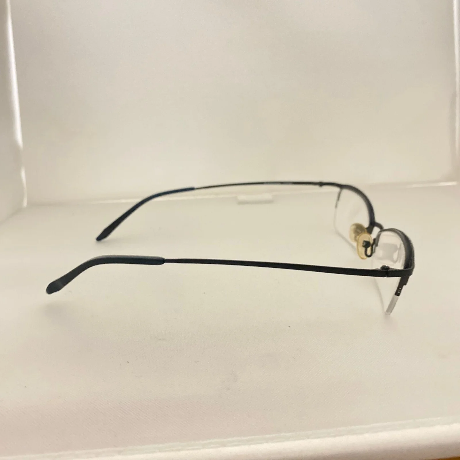 #5784 Scandinavian Dark Blue Rectangular Metal Eyeglass Frames 50-17-140 2