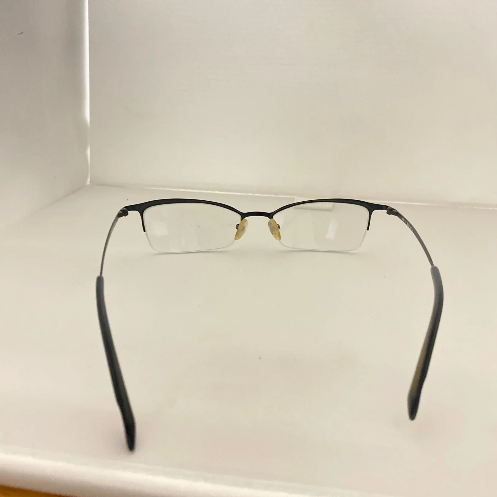 #5784 Scandinavian Dark Blue Rectangular Metal Eyeglass Frames 50-17-140 3