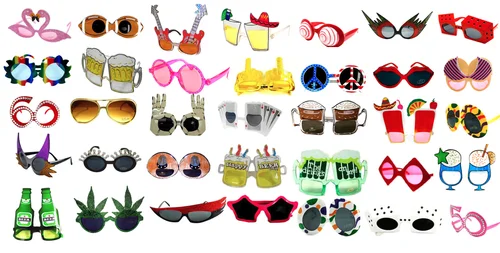 6 Assortment Of Novelty Party Glasses mix wholesale photo booth funny sunglasses