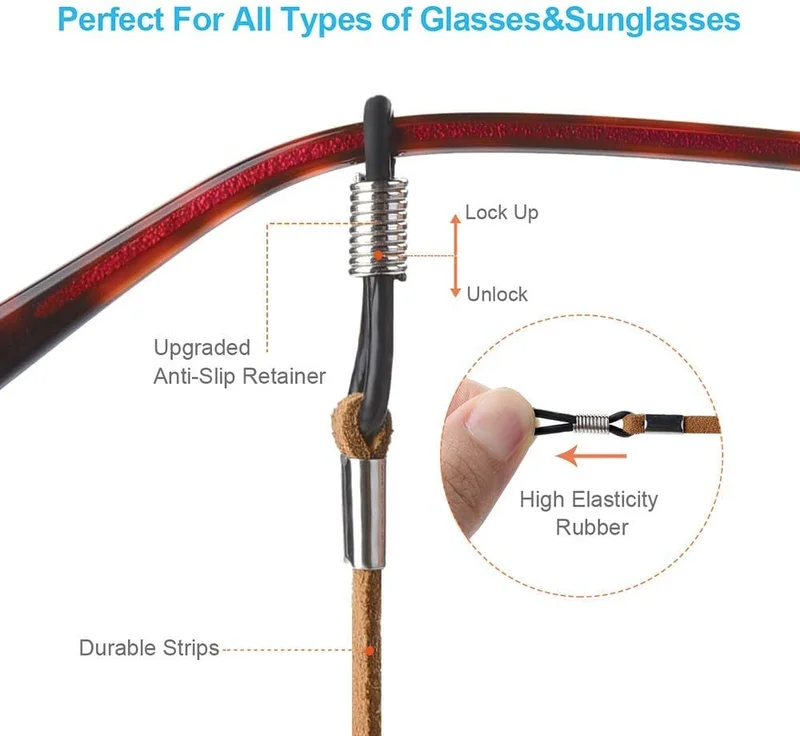 6 Pcs Eyeglasses Strap-Chains-Cord, Premium Sunglass String for Men Women Kids, 3