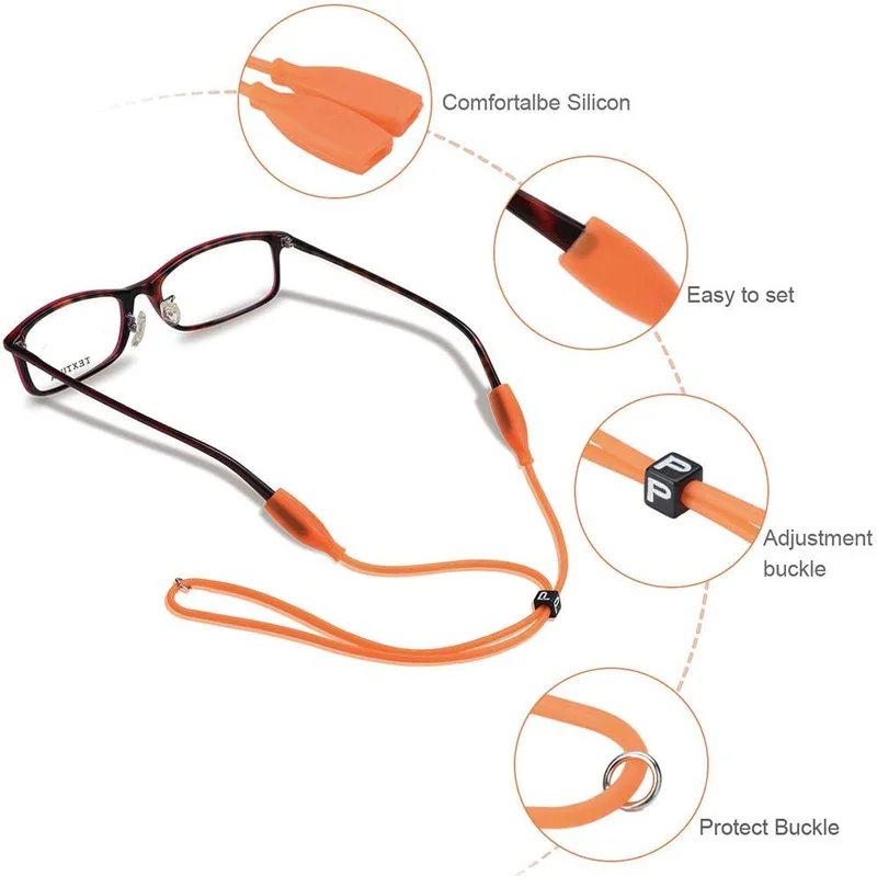 6 Pcs Eyeglasses Strap-Chains-Cord, Premium Sunglass String for Men Women Kids, 4