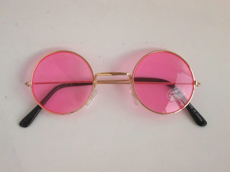 60S 70S HIPPIE RETRO GROOVY JOHN LENNON ROCKER COSTUME ROUND GLASSES LENS ADULT 4