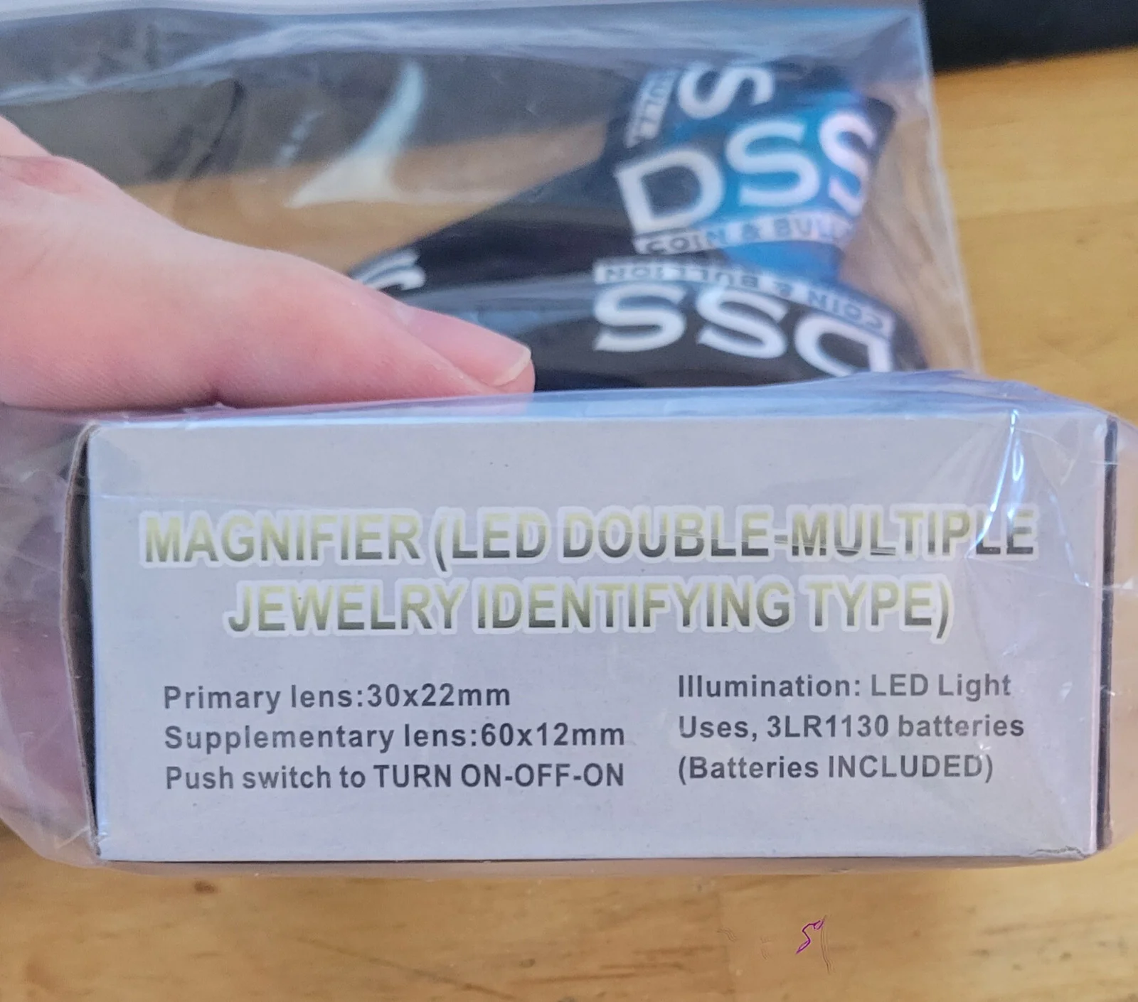 60X and 30x Magnifying Jewelry Eye Glass Magnifier LED Light Jewelers Loop DSS 2