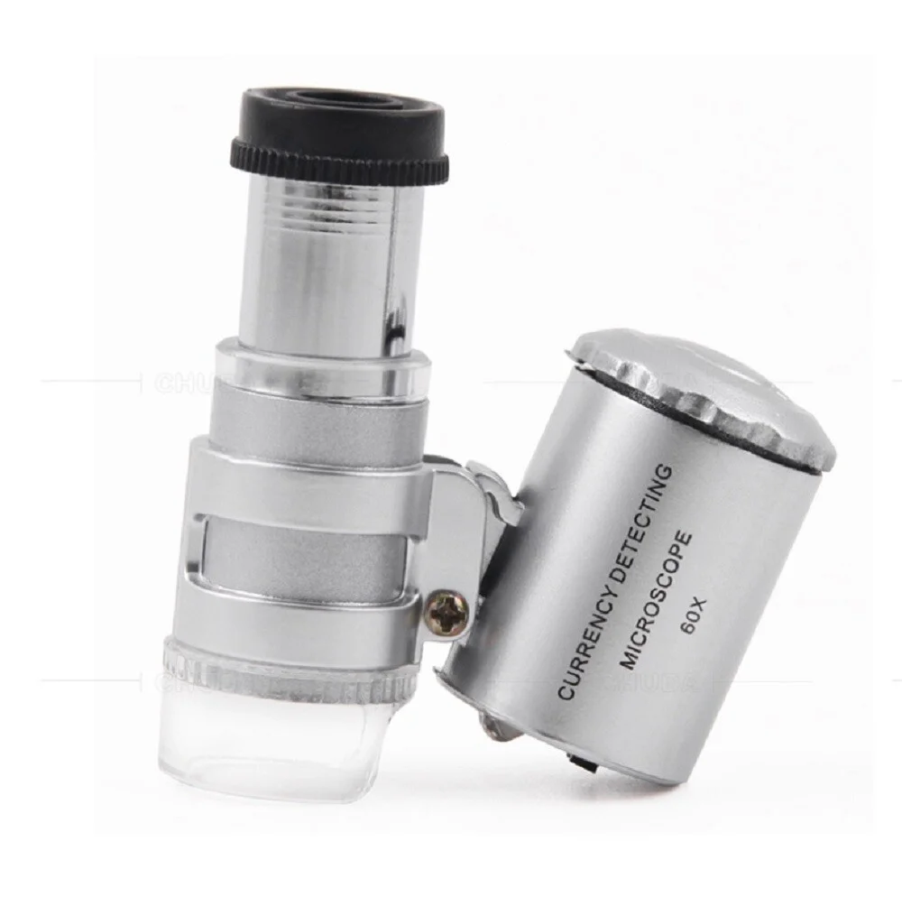 60X Magnifying Loupe Jewelry Jewelers Pocket Magnifier Loop Eye Glass Led Light
