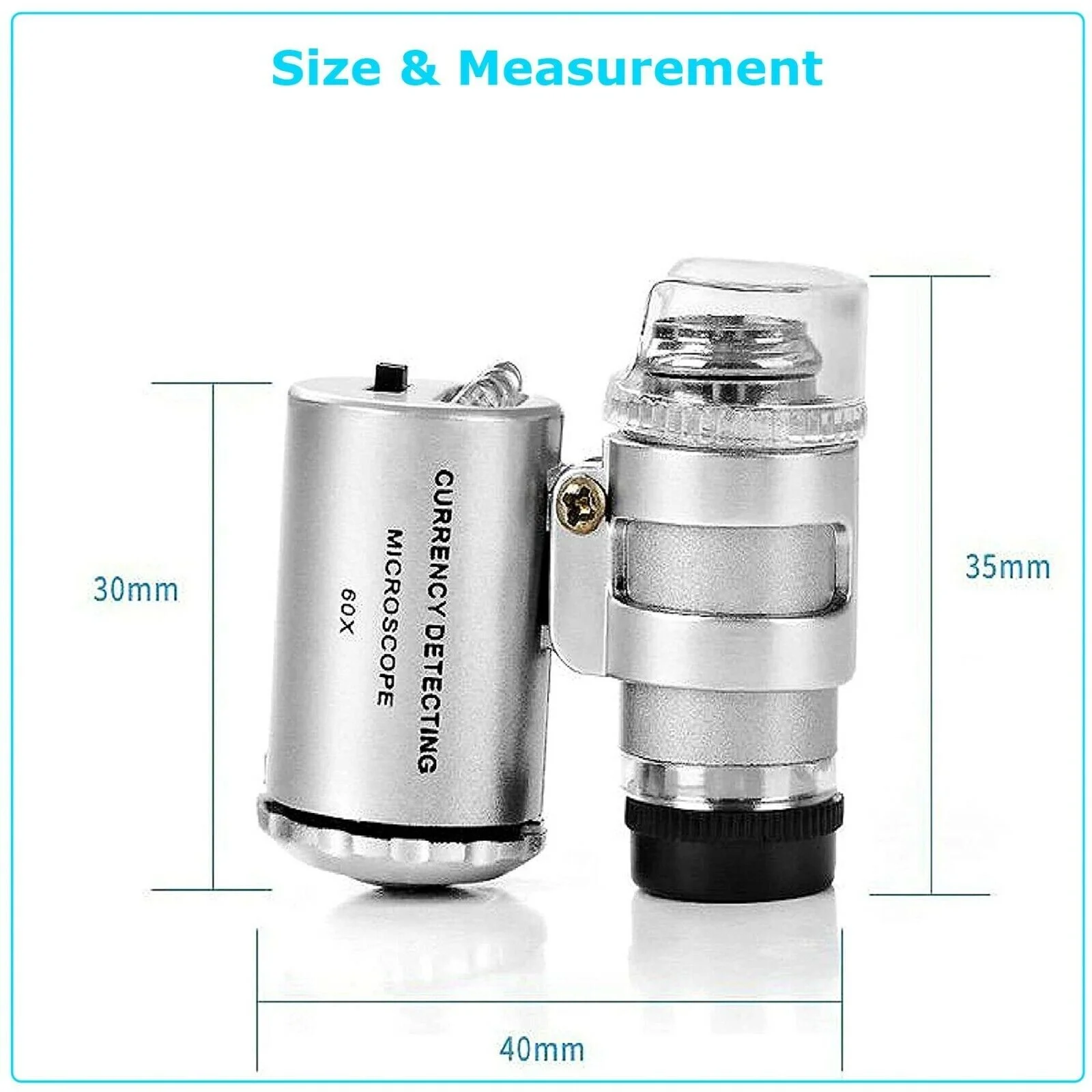 60X Magnifying Loupe Jewelry Jewellers Pocket Magnifier Eye Glass Led Light 2