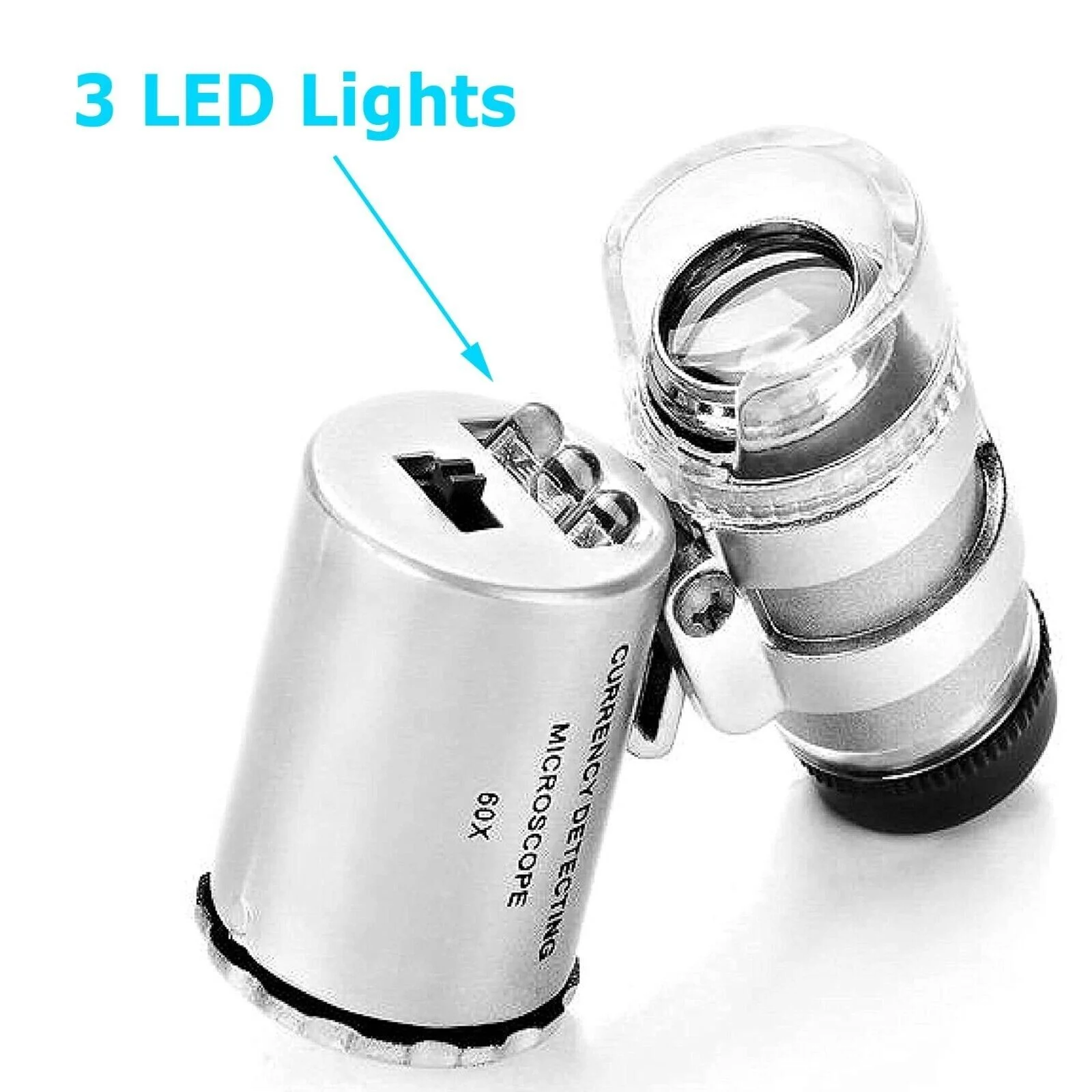 60X Magnifying Loupe Jewelry Jewellers Pocket Magnifier Eye Glass Led Light 3