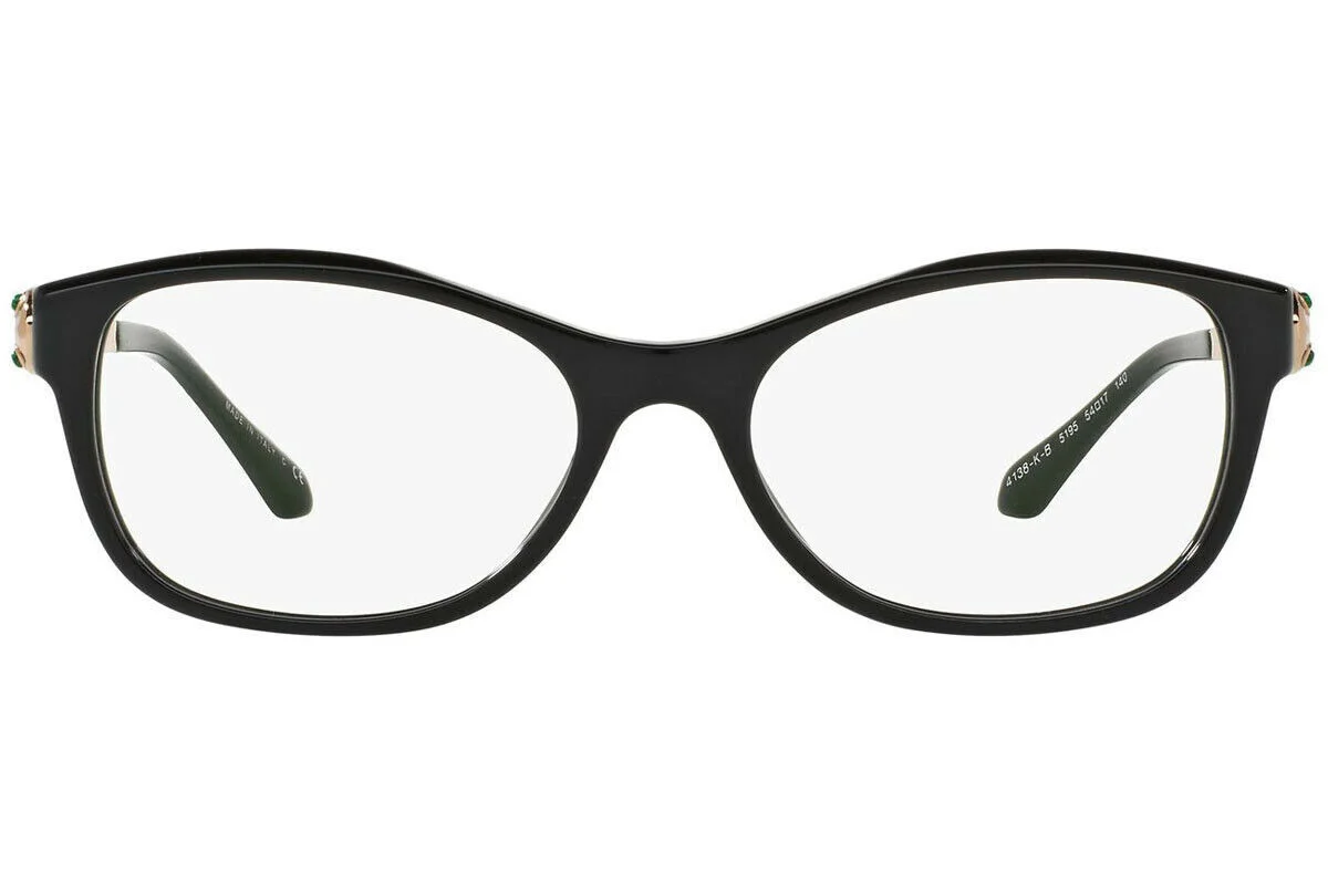 $650 New BVLGARI BV 4138-K-B 5195 54mm Black 24k Gold Serpenti Eyeglasses Italy 2