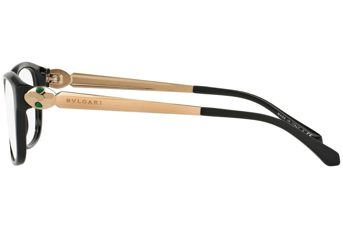 $650 New BVLGARI BV 4138-K-B 5195 54mm Black 24k Gold Serpenti Eyeglasses Italy 3