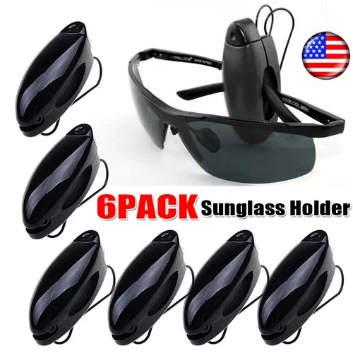 6Pack Car Auto Sun Visor Clip Holder For Glasses Sunglasses Eyeglass Ticket Card
