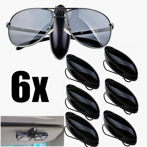 6Pack Car Auto Sun Visor Clip Holder For Glasses Sunglasses Eyeglass Ticket Card 2