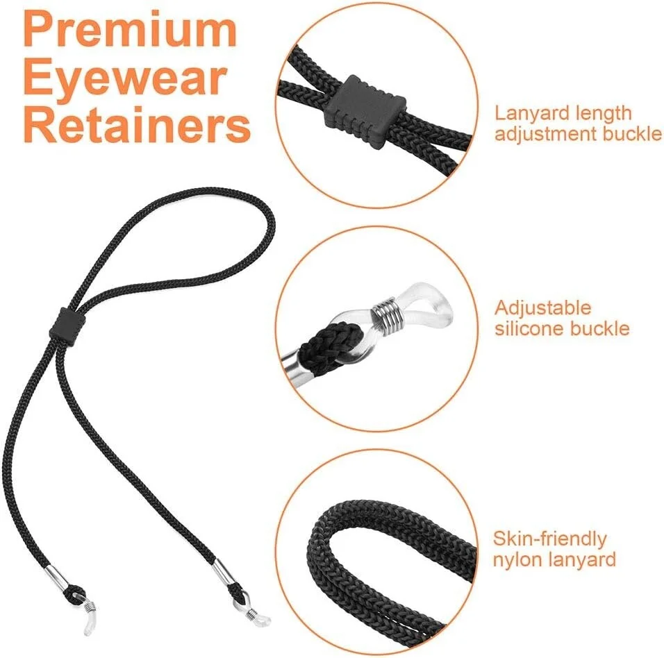 6pcs Premium Nylon Eyeglass Straps, Adjustable Eyewear Retainer Anti-slip Chains 3