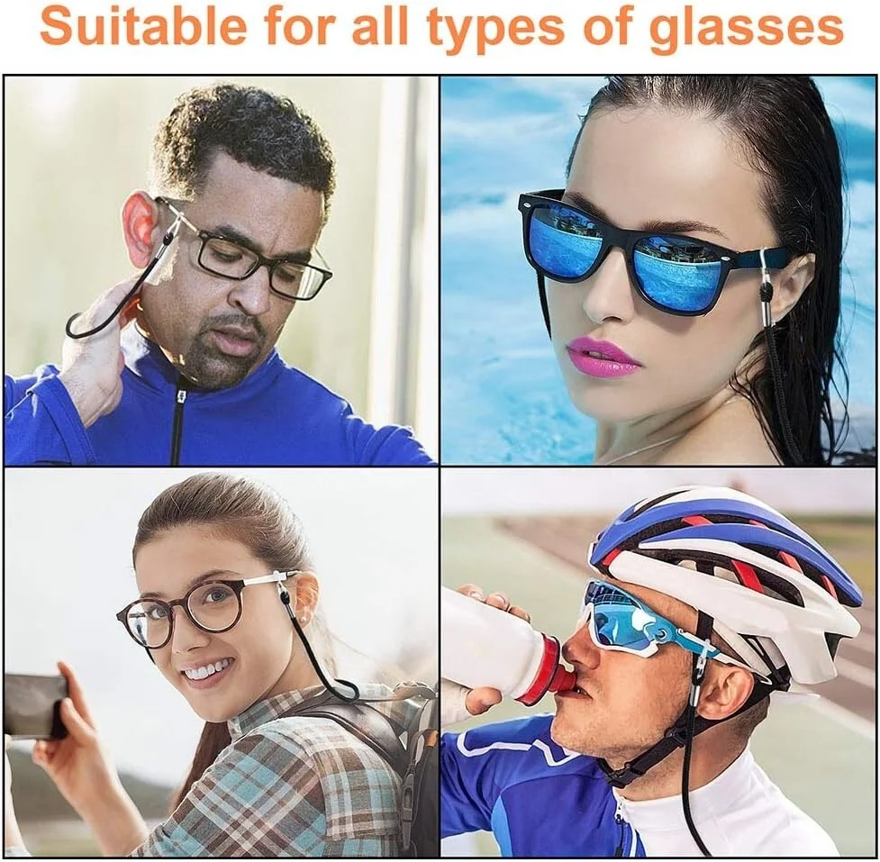 6pcs Premium Nylon Eyeglass Straps, Adjustable Eyewear Retainer Anti-slip Chains 4