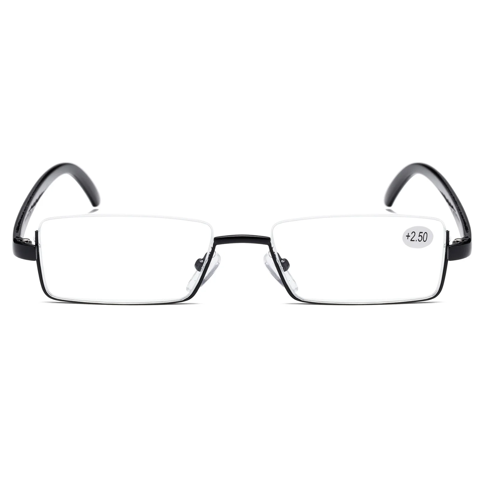 6PK Men Half Metal Frame Reading Glasses Blue Light Readers for Small Head Face 4