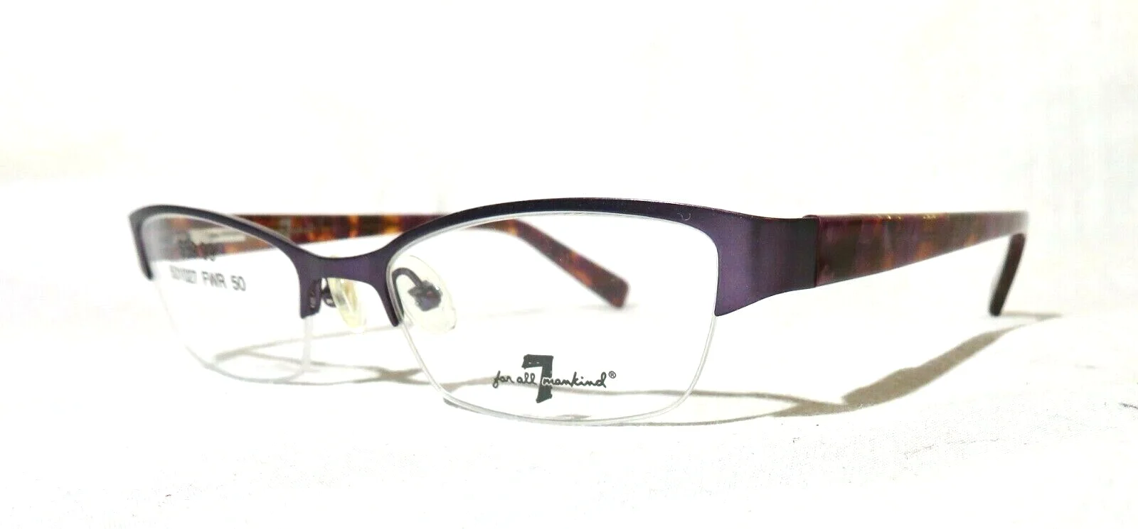7 for all Mankind NEW 658 eyeglasses, 50-18-142 , frames, Plum eyewear glasses