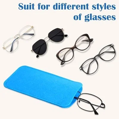 7 PCS Soft Eyeglass Cases, Felt Eye Glass Case Travel Glasses Case Slip in 4
