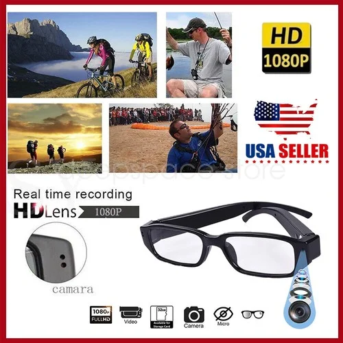 720P HD Video Cam Recorder Camera Glasses Spy Hidden Mini DVR Running Eyeglass