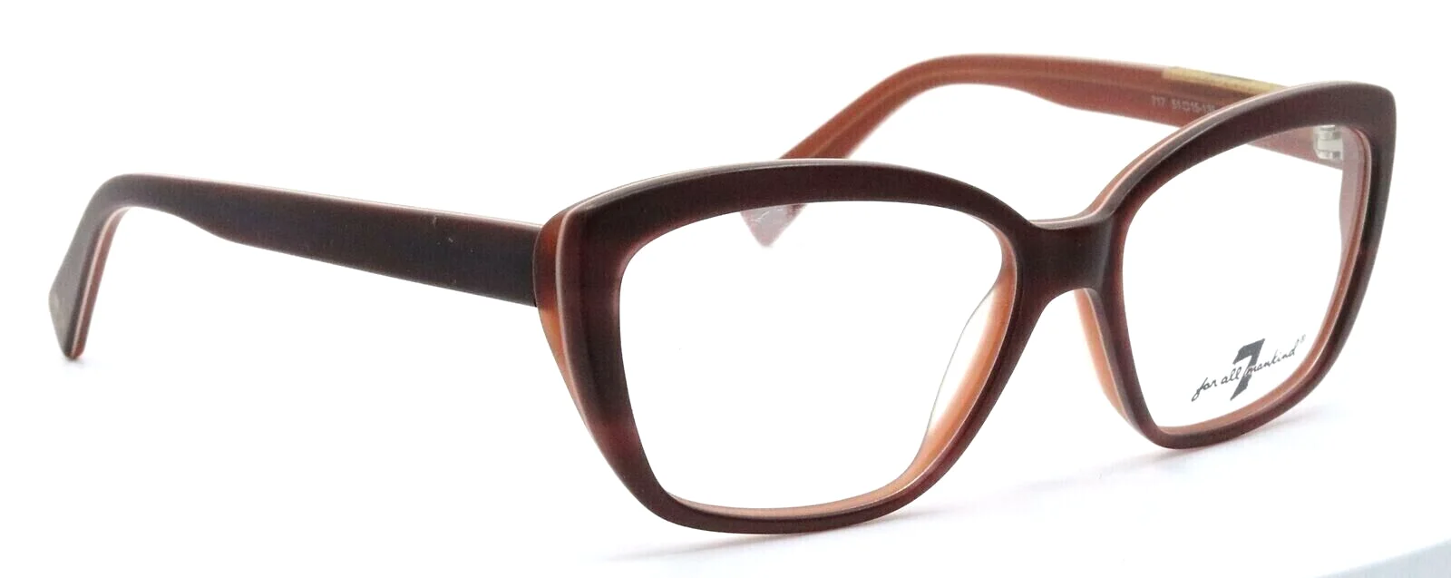7FAM 7 For All Mankind 717 RUSS Brown Stripe Cat Eye Womens Eyeglasses 51-15-135 3