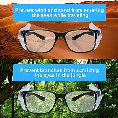 7Pairs Eyeglasses Side Shields Clear Flexible Slip On Shield Fits Small-Medium 4